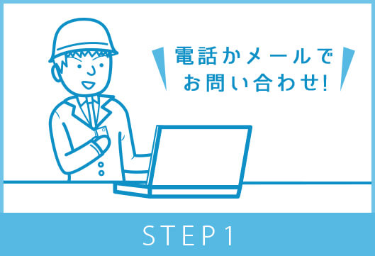 STEP1電話かメールでお問合せ